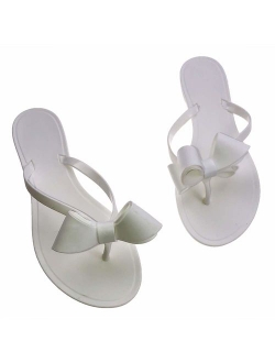 Shoe'N Tale Women Ribbon Bow Sandals Flip Flop Narrow Strap