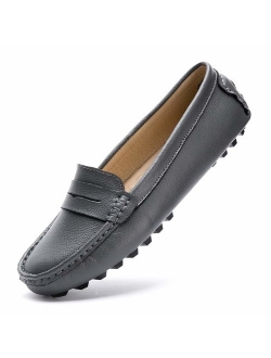 Artisure Women's Classic Genuine Leather Penny Loafers Driving Moccasins Casual Slip On Boat Shoes Fashion Comfort Flats