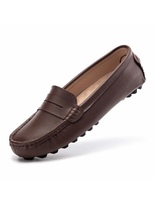 Artisure Women's Classic Genuine Leather Penny Loafers Driving Moccasins Casual Slip On Boat Shoes Fashion Comfort Flats