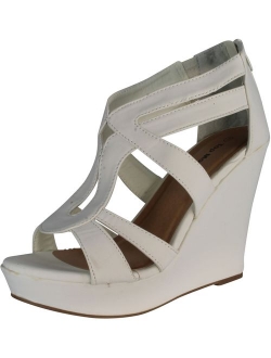 Lindy 03 Strappy Open Toe Platform Wedge