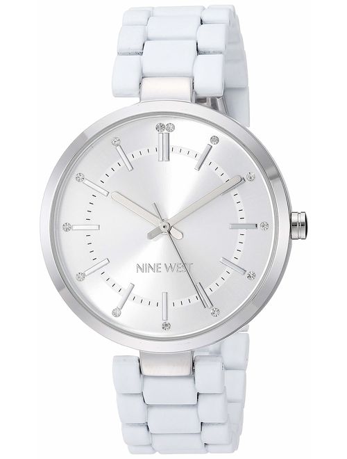 Nine West Women's Crystal Accented Rubberized Bracelet Watch