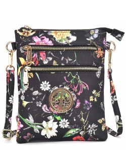 Small Crossbody Bag Multi Zipper Pockets Messenger Bag Lightweight Shoulder Bag Functional Purse