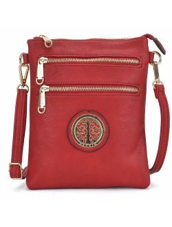 Small Crossbody Bag Multi Zipper Pockets Messenger Bag Lightweight Shoulder Bag Functional Purse