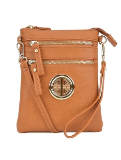 Small Crossbody Bag Multi Zipper Pockets Messenger Bag Lightweight Shoulder Bag Functional Purse