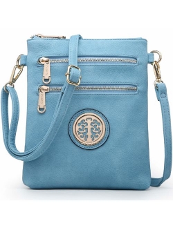 Small Crossbody Bag Multi Zipper Pockets Messenger Bag Lightweight Shoulder Bag Functional Purse