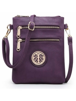 Small Crossbody Bag Multi Zipper Pockets Messenger Bag Lightweight Shoulder Bag Functional Purse