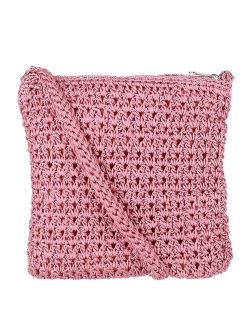 CTM Women's Crochet Crossbody Handbag