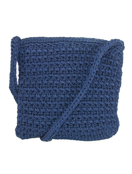 CTM Women's Crochet Crossbody Handbag