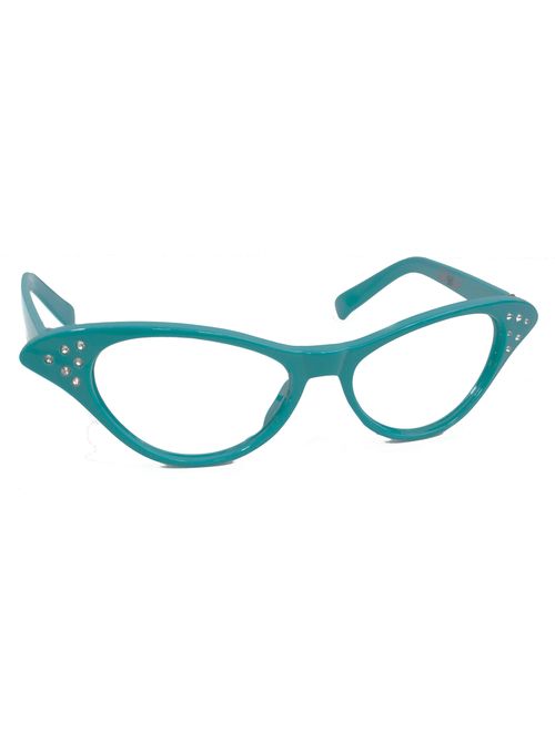 Hip Hop 50s Shop Womens Cat Eye Rhinestone Glasses