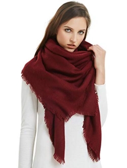 VIVIAN & VINCENT Soft Classic Luxurious Blanket Solid Color Square Scarf Wrap