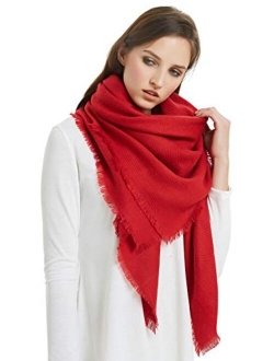 VIVIAN & VINCENT Soft Classic Luxurious Blanket Solid Color Square Scarf Wrap