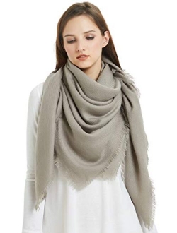 VIVIAN & VINCENT Soft Classic Luxurious Blanket Solid Color Square Scarf Wrap