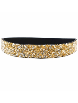 ALAIX Women's Stretchy Dress Belts Sparkle Bling Rhinestone Shiny Party Belt Elastic Waist Belt