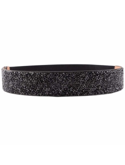 ALAIX Women's Stretchy Dress Belts Sparkle Bling Rhinestone Shiny Party Belt Elastic Waist Belt