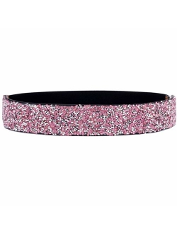 ALAIX Women's Stretchy Dress Belts Sparkle Bling Rhinestone Shiny Party Belt Elastic Waist Belt