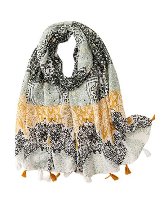 Women's Boho Bohemian Soft Blanket Oversized Fringed Scarf Wraps Shawl Sheer Gift