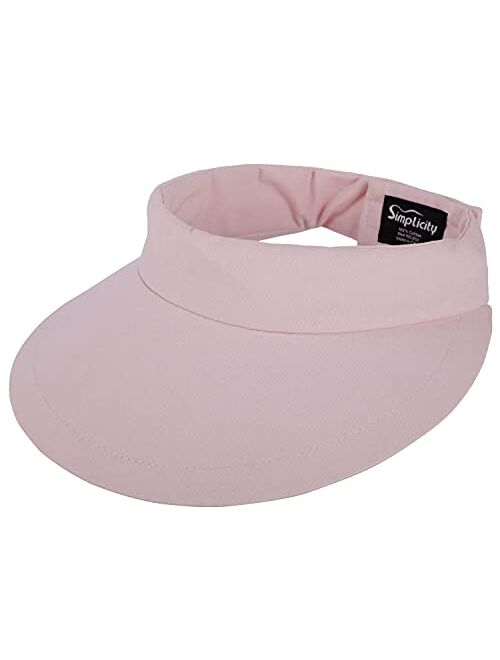 Simplicity Women's SPF 50+ UV Protection Wide Brim Beach Sun Visor Hat