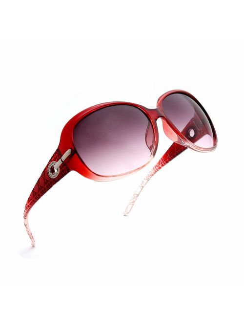 ENSARJOE Women's Classic Stylish Designer Oval Retro Sunglasses 100% UV400 Protection