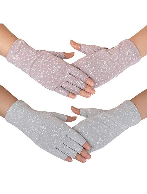 Maxdot Women Sunblock Fingerless Gloves Summer Driving Gloves Girls Non Slip UV Protection Gloves for Outdoor