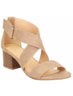 MVE Shoes Women's Open Toe Strappy Low Heeled-Sandals