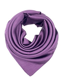 YOUR SMILE Silk Feeling Scarf Women's Fashion Pattern & Solid Color Large Square Satin Headscarf