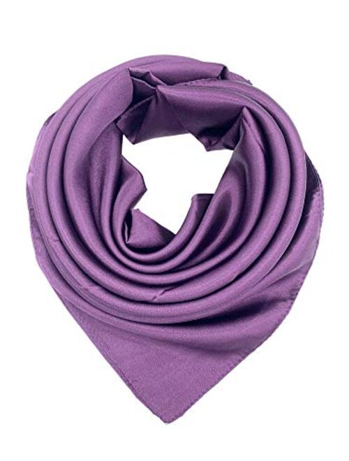 YOUR SMILE Silk Feeling Scarf Women's Fashion Pattern & Solid Color Large Square Satin Headscarf