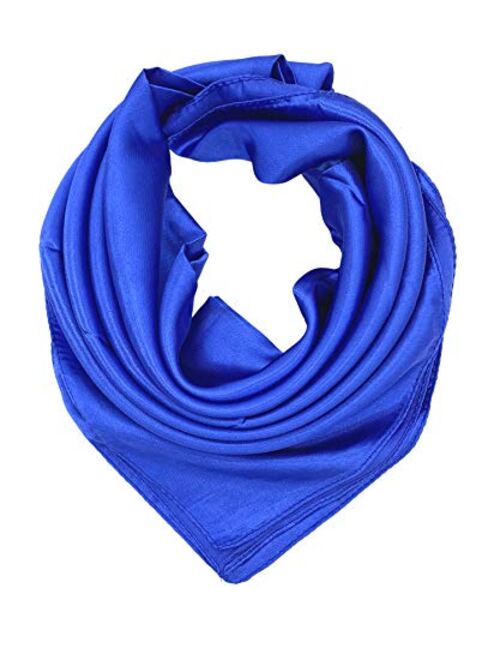 YOUR SMILE Silk Feeling Scarf Women's Fashion Pattern & Solid Color Large Square Satin Headscarf