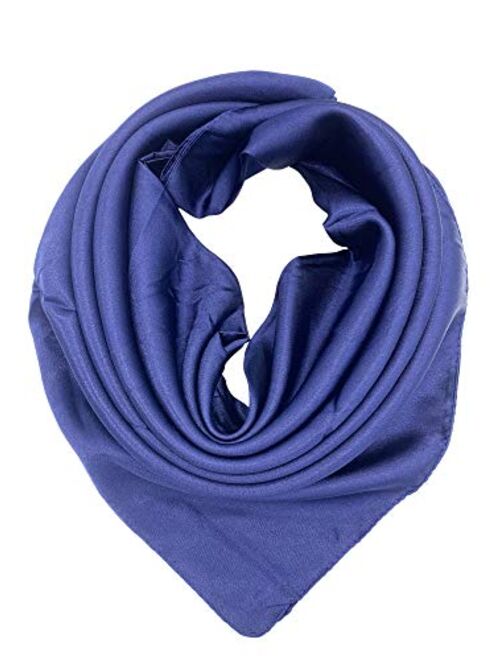 YOUR SMILE Silk Feeling Scarf Women's Fashion Pattern & Solid Color Large Square Satin Headscarf