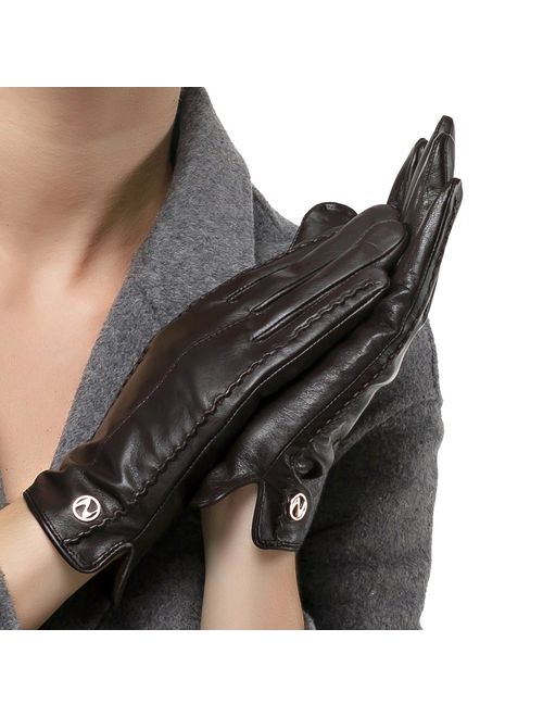 Nappaglo Women Touchscreen Leather Glove Nappaglo Pure Cashmere Lining Winter Warm Glove