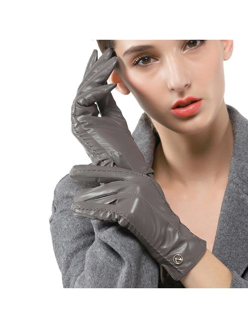 Nappaglo Women Touchscreen Leather Glove Nappaglo Pure Cashmere Lining Winter Warm Glove