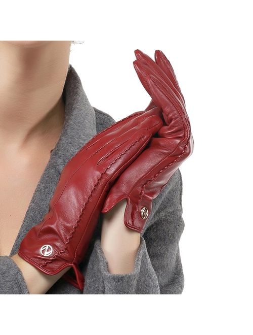 Nappaglo Women Touchscreen Leather Glove Nappaglo Pure Cashmere Lining Winter Warm Glove