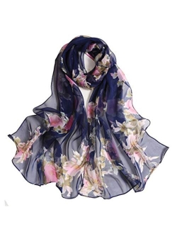 Scarfs for Women Lightweight Print Floral Pattern Scarf Shawl Fashion Scarves Sunscreen Shawls