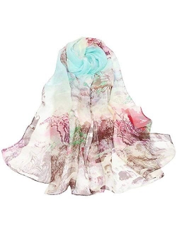 Scarfs for Women Lightweight Print Floral Pattern Scarf Shawl Fashion Scarves Sunscreen Shawls