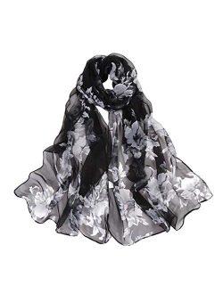 Scarfs for Women Lightweight Print Floral Pattern Scarf Shawl Fashion Scarves Sunscreen Shawls