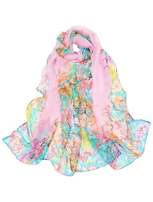 Scarfs for Women Lightweight Print Floral Pattern Scarf Shawl Fashion Scarves Sunscreen Shawls