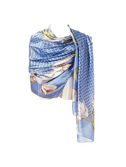 Cyzlann Women's Scarves 100% Silk Long Lightweight Scarfs for women