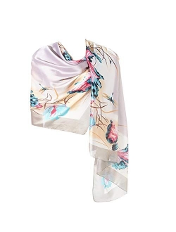 Cyzlann Women's Scarves 100% Silk Long Lightweight Scarfs for women