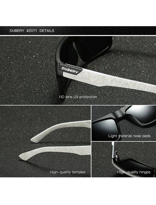 DUBERY Mens Sport Polarized Sunglasses Outdoor Riding Square Windproof Eyewear