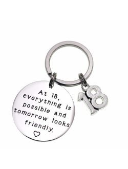 Melix Home Birthday Gift Happy Birthday Keychain, 10th 12th 13th 16th 30th, Stainless Steel Birthday Key Ring Gift Women, Men, Friends Family