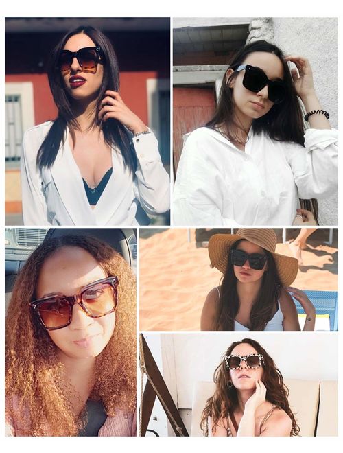 FEISEDY Vintage Women Butterfly Sunglasses Designer Luxury Square Gradient Sun Glasses Shades B2486