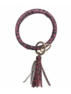 Weixiltc Large Circle Key Ring Leather Tassel Keychain Bracelet Holder Keychain Keyring For Women Girl