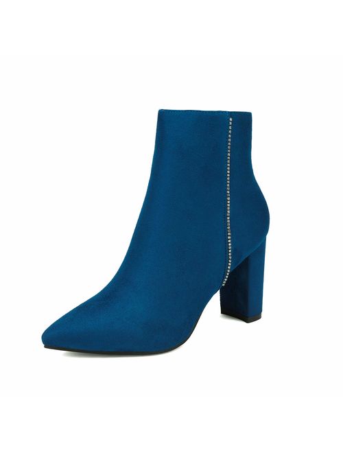 DREAM PAIRS Women's Chunky High Heel Ankle Booties