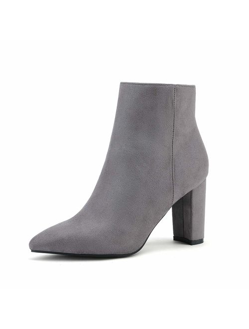 DREAM PAIRS Women's Chunky High Heel Ankle Booties