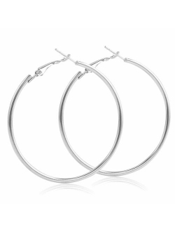 IDB Classic Stainless Steel Big Hoop Earrings - 2.32