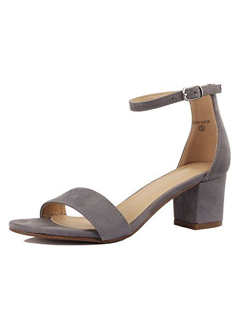 Guilty Shoes Guilty Heart | Womens Ankle Strap Single Band Sandal | Low Chunky Block Comfortable Office Heeled Sandals