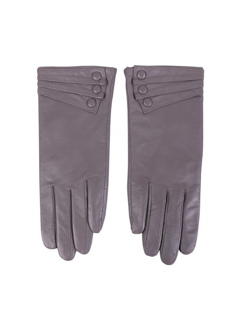 Nappaglo Nappa Leather Gloves Warm Lining Winter Button Decoration Lambskin for Women