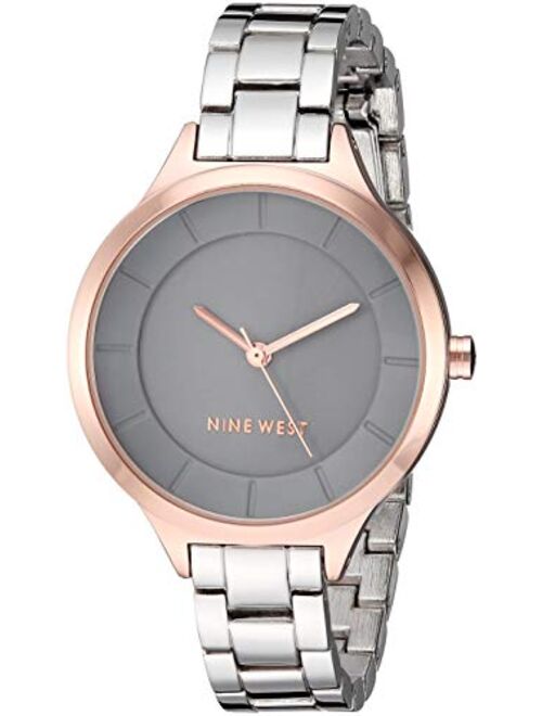 Nine West Women's NW/2225 Rose Gold-Tone Accented Bracelet Watch