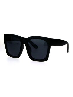 Womens Boyfriend Style Oversize Horned Rim Thick Plastic Sunglasses