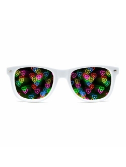 GloFX Heart Effect Diffraction Glasses - See Hearts! - Special Effect Rave EDM Festival Light Changing Eyewear...