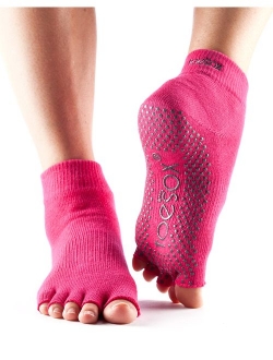 ToeSox Grip Pilates Barre Socks - Non Slip Ankle Half Toe for Yoga & Ballet